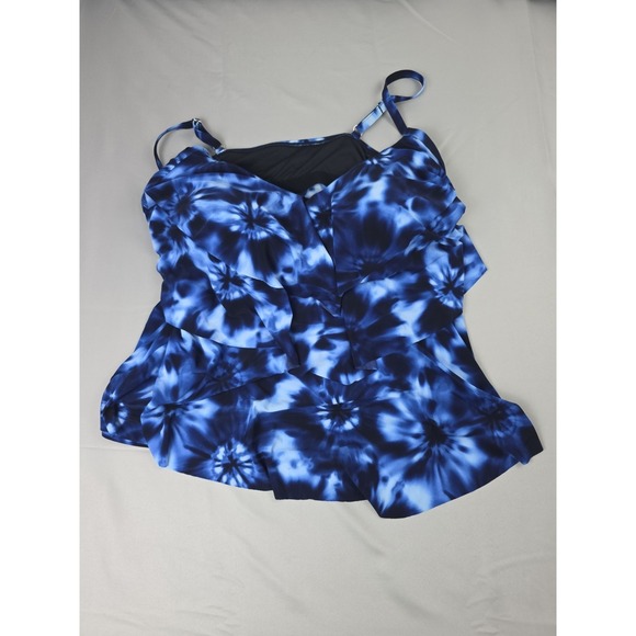 Aqua Other - Aqua Green Womens Tankini Swimsuit Top Swimwear Tie Die Blue Plus Size 26W NWT